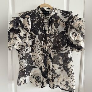 LAHIVE Paris Silk Printed Blouse Size Large